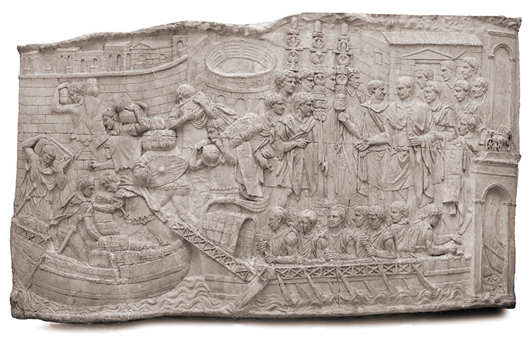 モエシアの艦隊(トラヤヌス帝記念柱からの石膏複製)